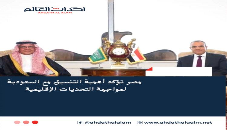 مصر تؤكد أهمية التنسيق مع السعودية لمواجهة التحديات الإقليمية