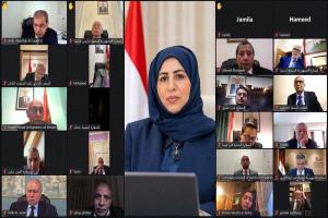 وزيرة الخارجية تدعو إلى تكثيف التحرك الدبلوماسي وحشد الدعم الدولي للدولة